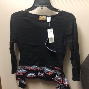 Vintage NWT Wrangler Cute Blouse  horses on the bottom as accents!